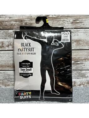 Black Bodysuit MORPHSUIT Partysuit Costume Amscan #243 (NEW) Teen Small 4’5”